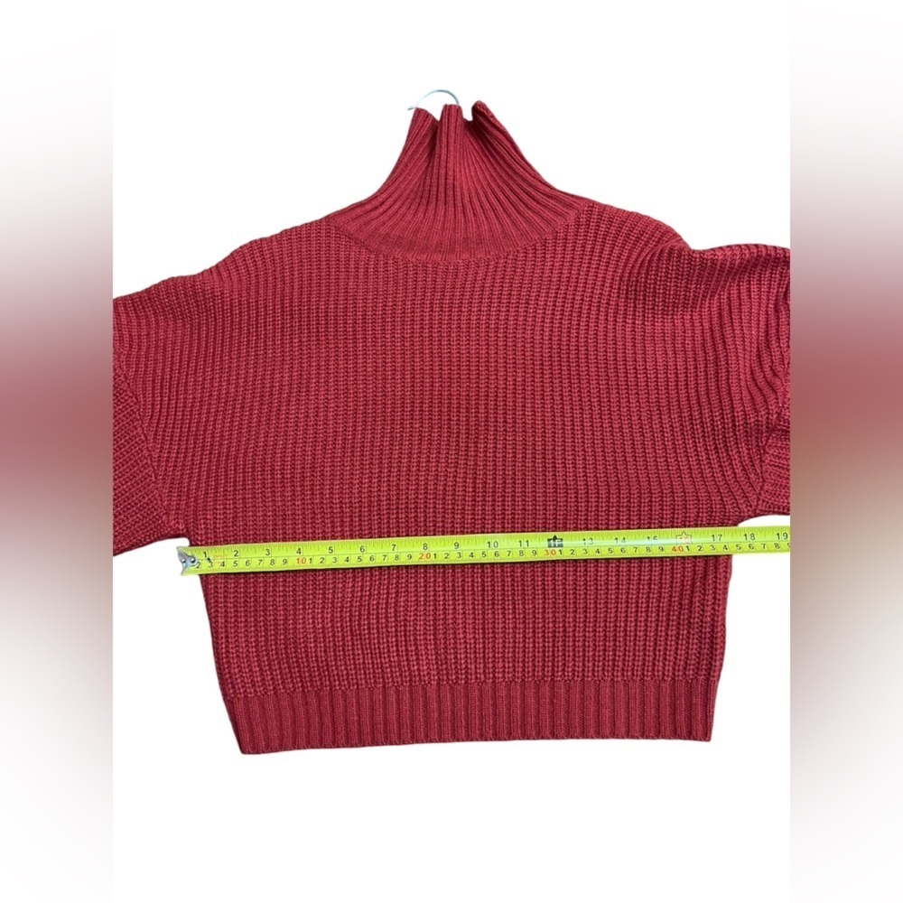 ZAFUL women Lg Oversized Mock neck cable knit Balloon Sleeve Cabincore Lagenlook - Picture 5 of 9